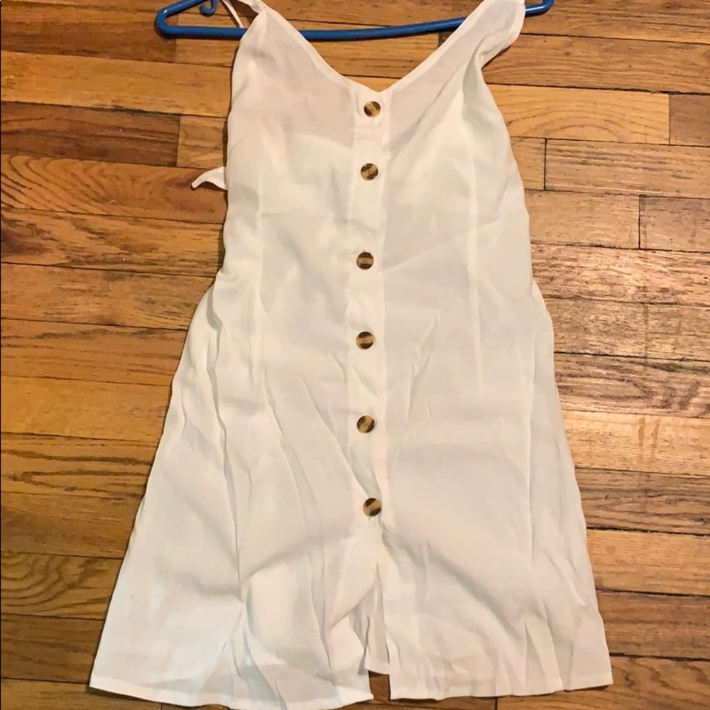 White bottom down short dress